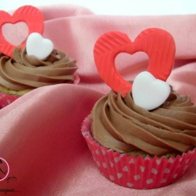 Cupcake alla vaniglia e nutella per S. Valentino