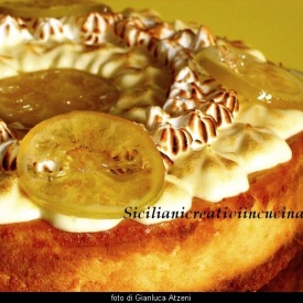Cheesecake al limone e miele con crema chibouste e meringa