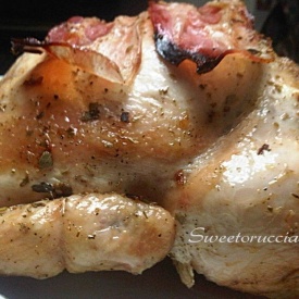 pollo ripieno con tritato di carne al forno