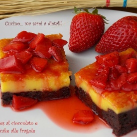 Brownies e cheesecake alle fragole