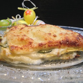 Lasagne cremose con carciofi e zucchine