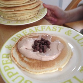 Pancakes & crema di mascarpone e Nutella.