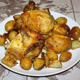 Pollo alforno con patate.