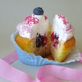  Cupcake al mirtillo, simbolo della pasticceria americana. 