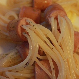 Spaghetti con Wurstel