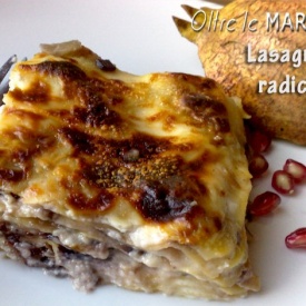 Lasagna radicchio e gorgonzola, cucina vegetariana