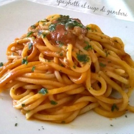 Spaghetti al sugo di gamberi